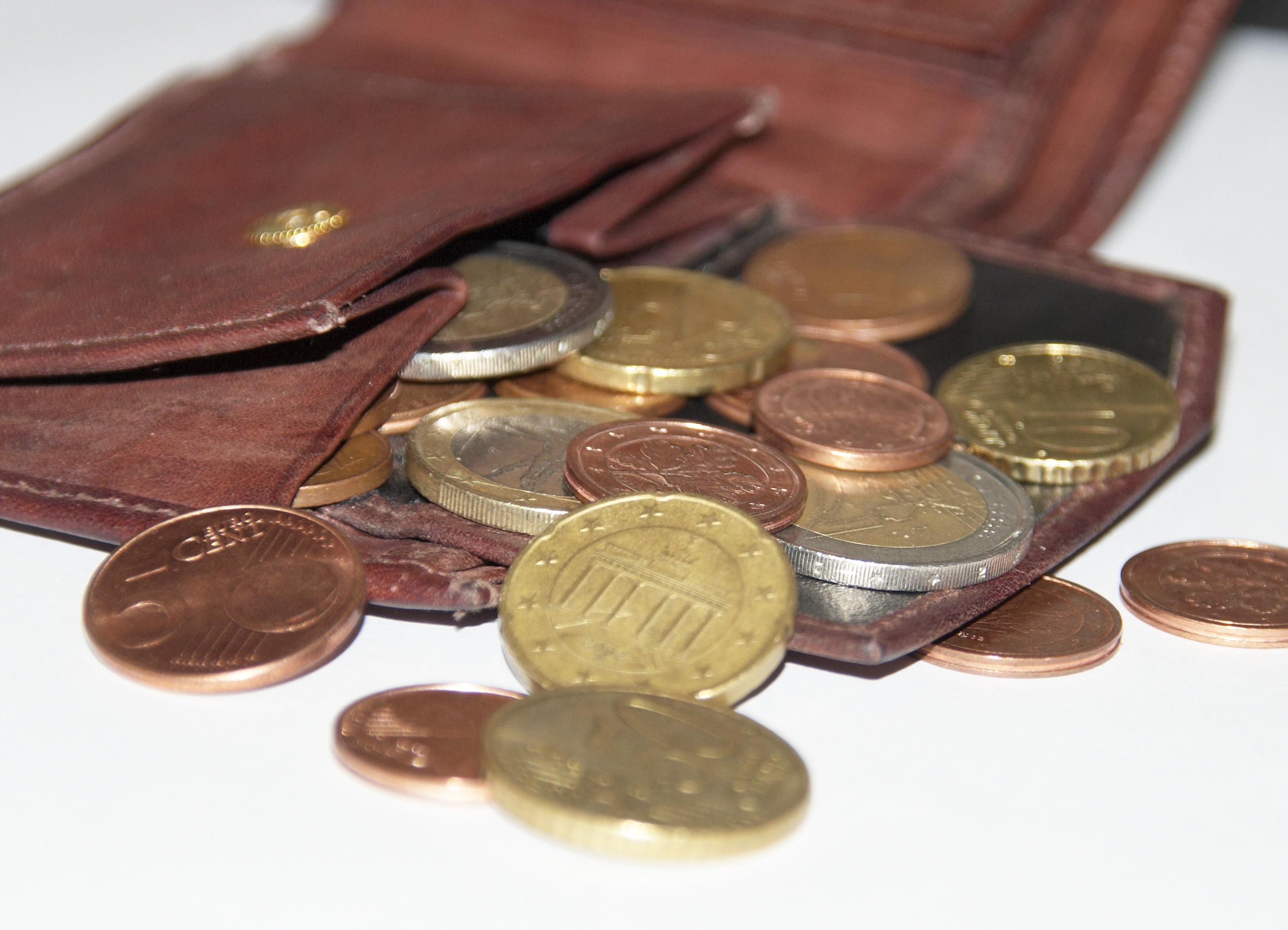 Ausgeleertes Portemonnaie