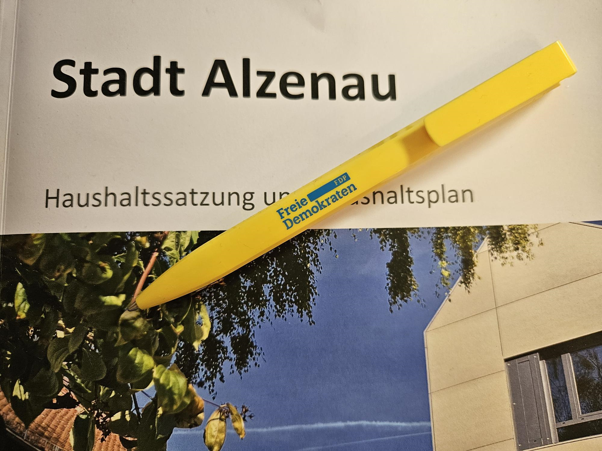Haushaltsentwurf mit Stift