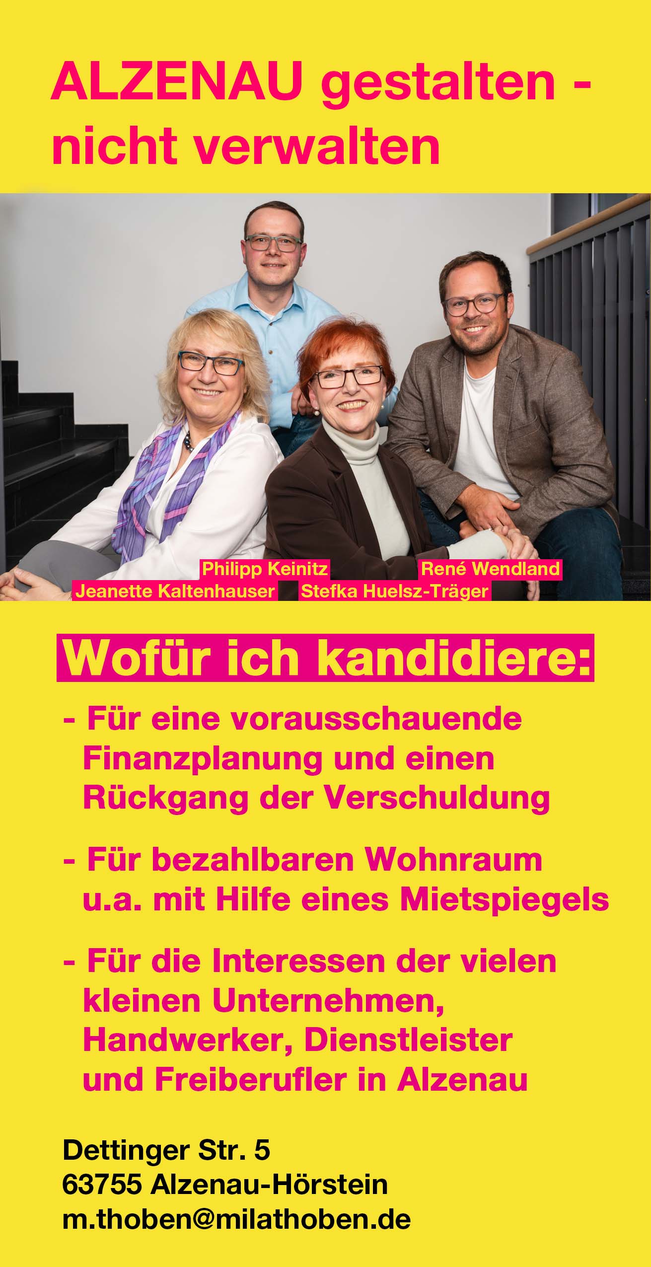 Flyerrückseite von Michaela