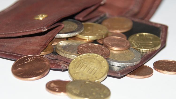 Ausgeleertes Portemonnaie