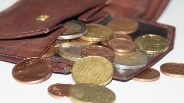 Ausgeleertes Portemonnaie